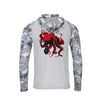 Sea Fear - Red & Black Octo Camo Hoodie Rash Guard