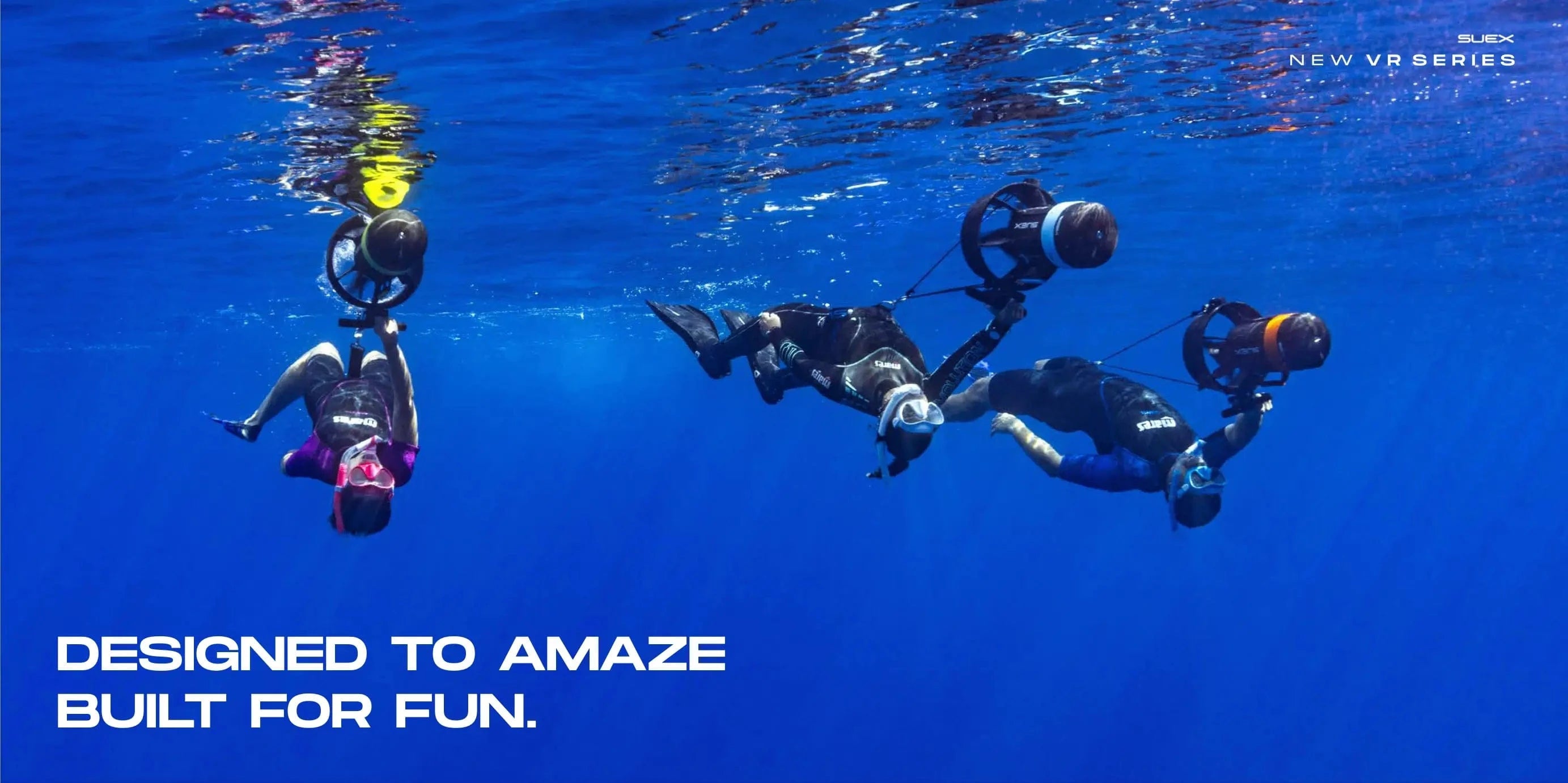 Underwater divers with amazing propulsion devices