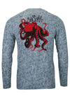 Sea Fear - Dark Water Red & Black Octo Long Sleeve Rash Guard