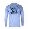Sea Fear - Marble Blue Eagle Ray Long Sleeve Rash Guard