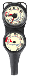 Zeagle - Combo 2 Gauge SPG/Depth Gauge with Black Miflex Hose